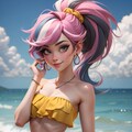 フィギア風、チューブトップのお姉さん 2枚目