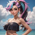 フィギア風、チューブトップのお姉さん 3枚目