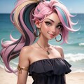 フィギア風、チューブトップのお姉さん 4枚目