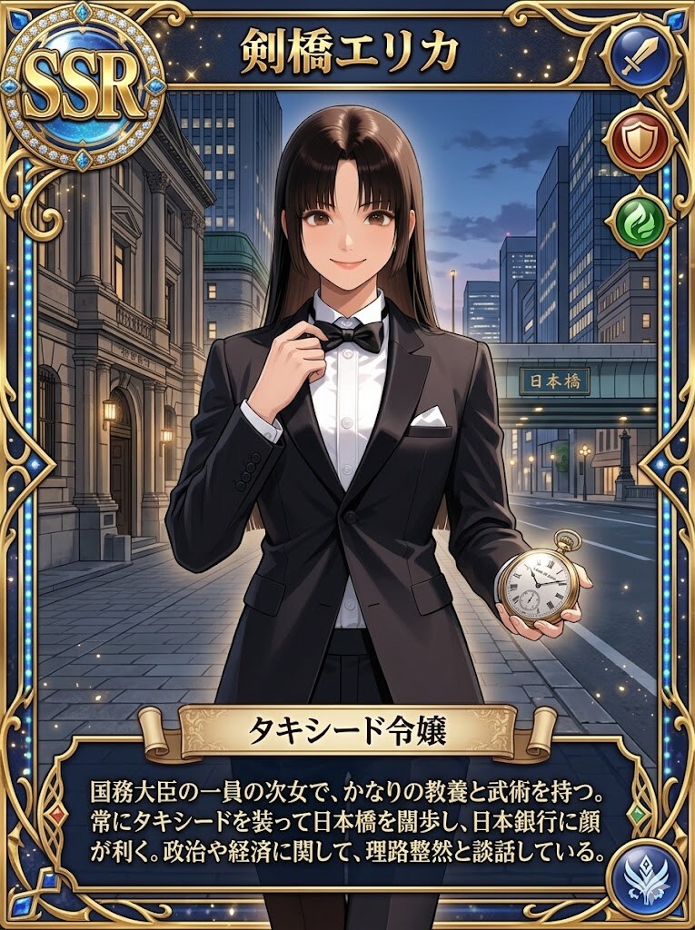 タキシード令嬢剣橋エリカのSSRカード