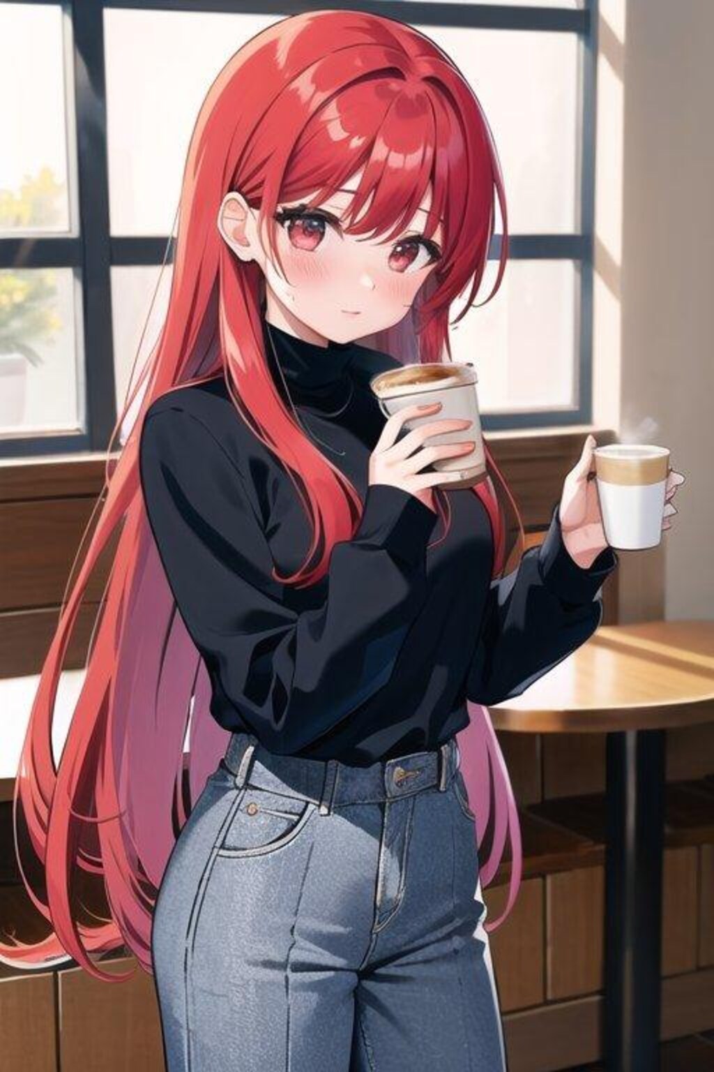 カフェで暖かく