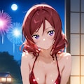 赤ビキニの真姫まーと花火 4枚目