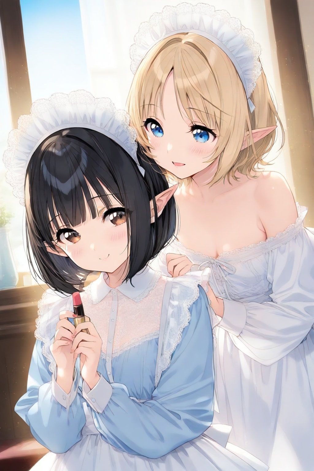 エルフと黒髪 10 | の人気AIイラスト・グラビア