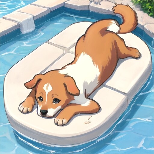 泳げないワン…