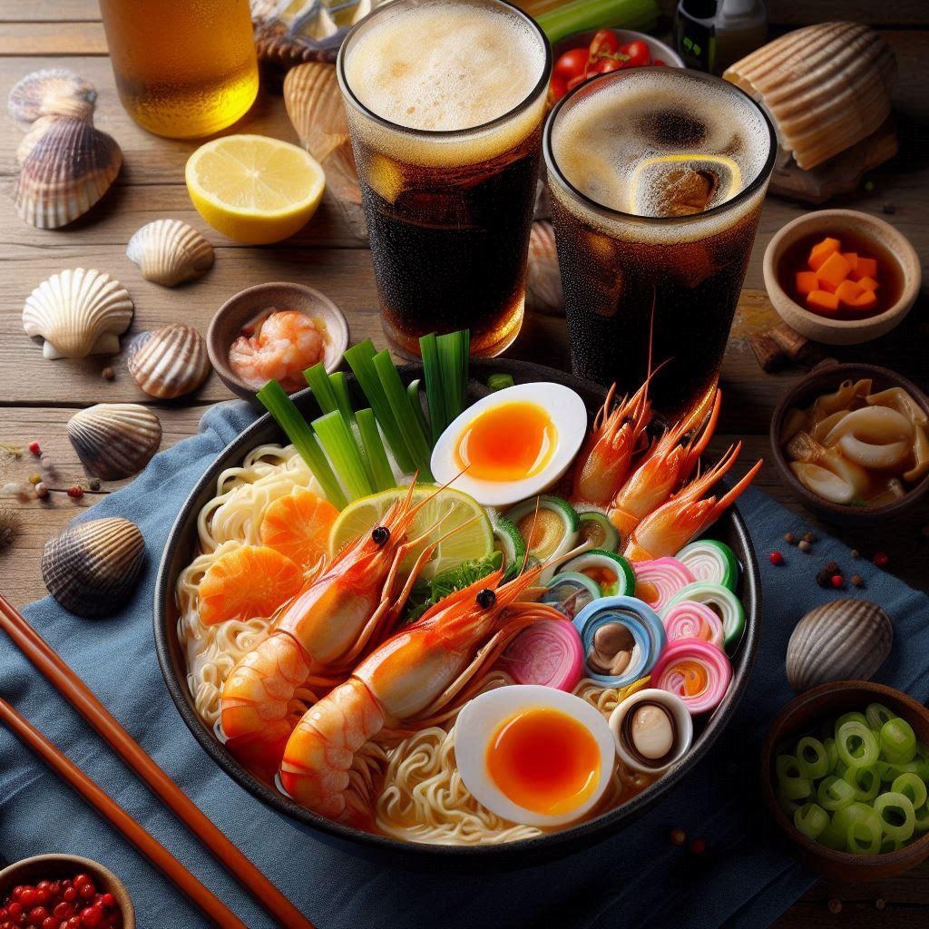 午後を乗り切るためのseafood noodle