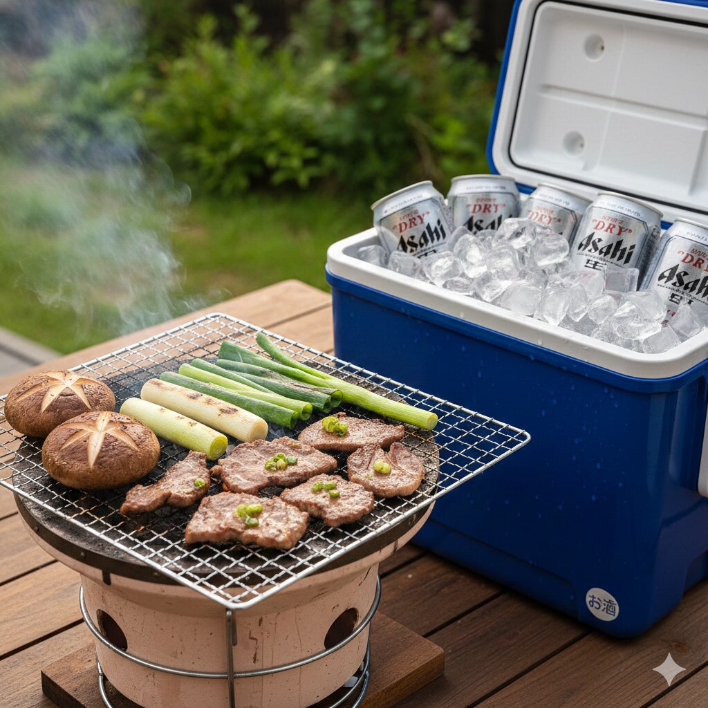 【晩飯】肉、椎茸、長ネギ、キンキンのやつ