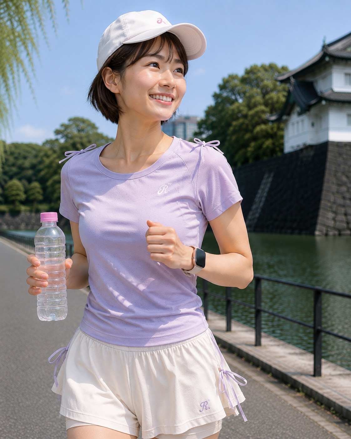 真夏日にランニングする女の子