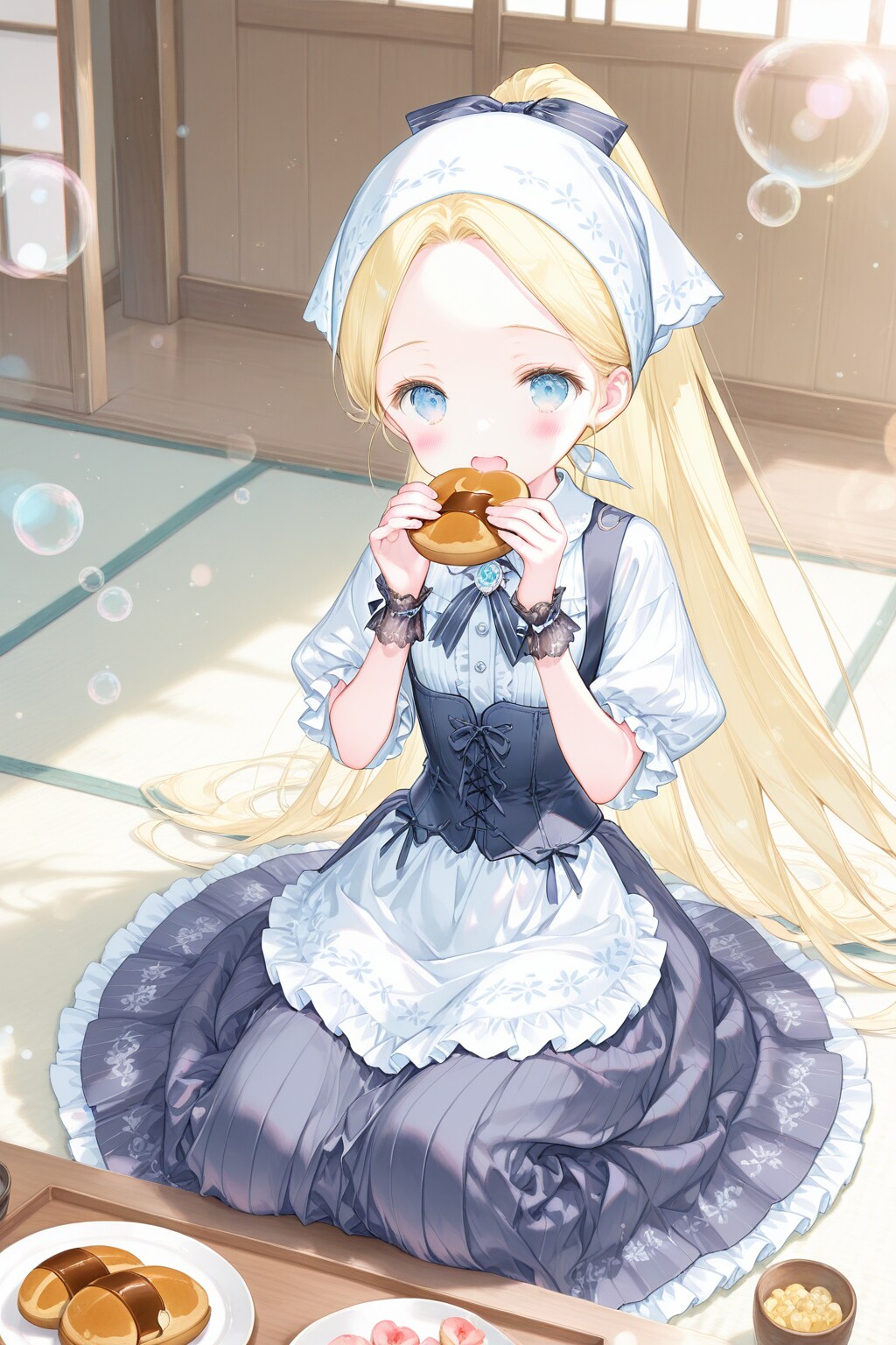 どら焼きを食べるカヤちゃん