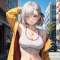 銀髪短髪クールさん_01 4枚目