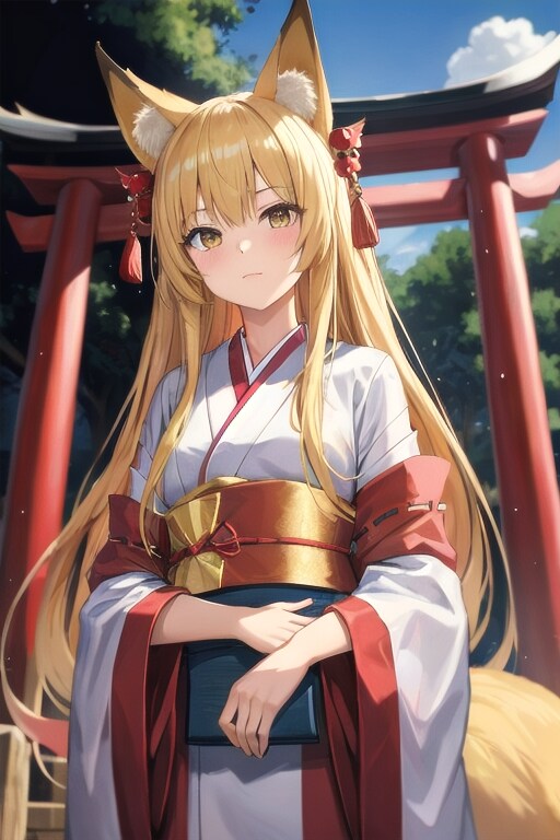 虎鼠神社のポンコツキツネ巫女（派遣中） | の人気AIイラスト・グラビア