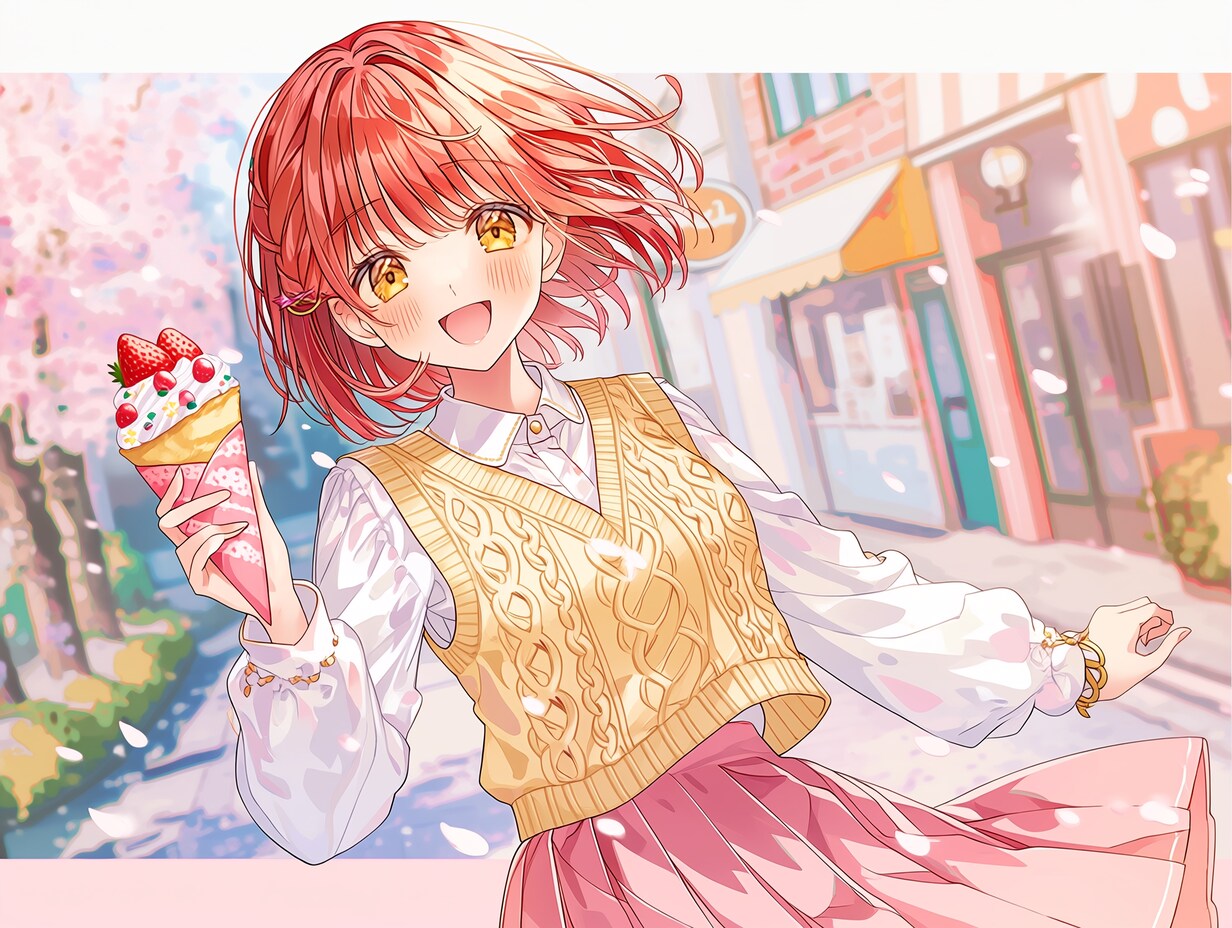 春の装い（４）赤髪ショート niji7
