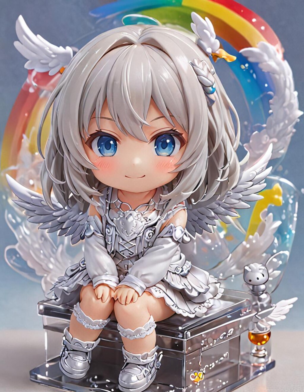 虹とメタリックな天使