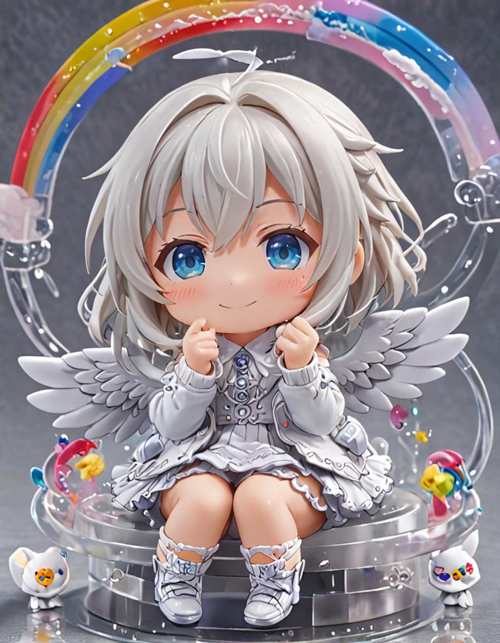 虹とメタリックな天使