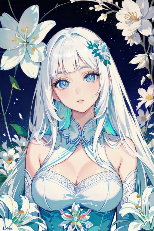花とオーロラ