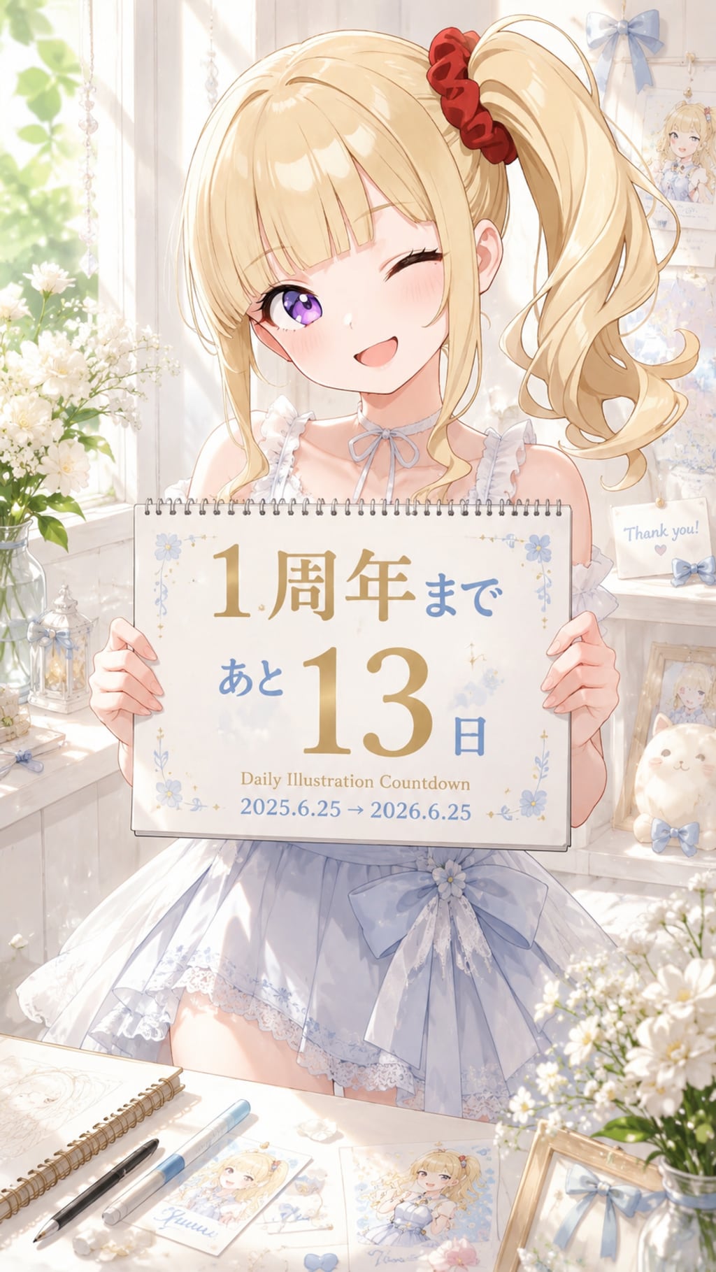 デイリーイラスト1周年カウントダウン