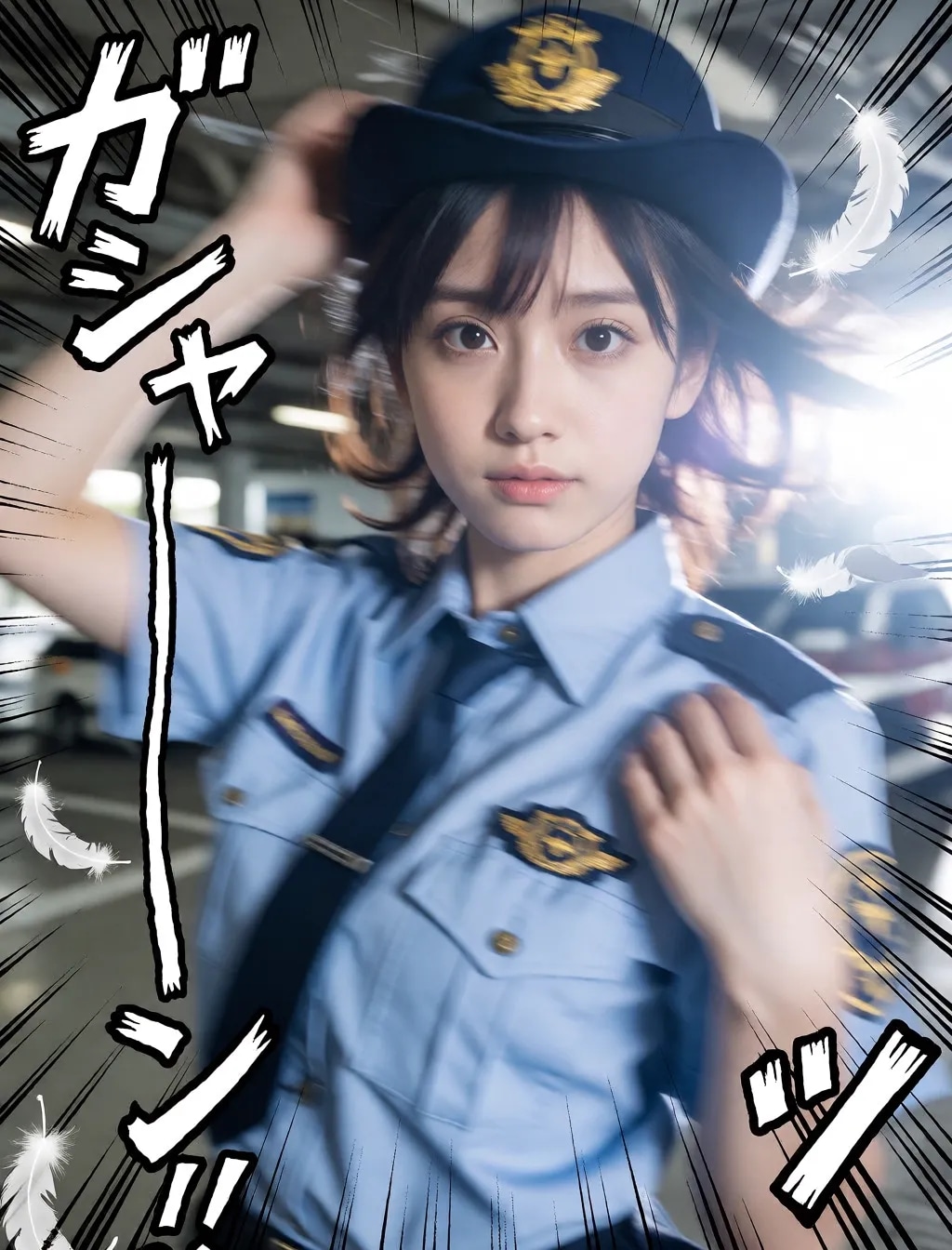 勢いのある警察官