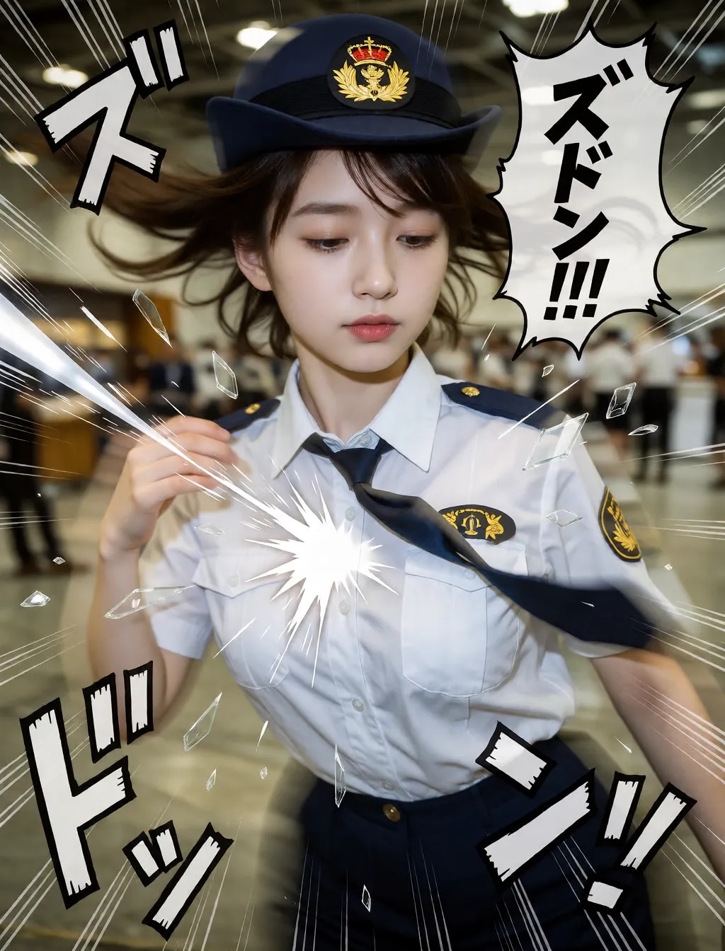勢いのある警察官