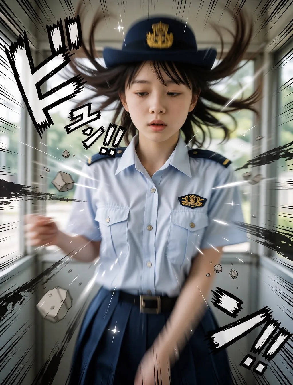 勢いのある警察官