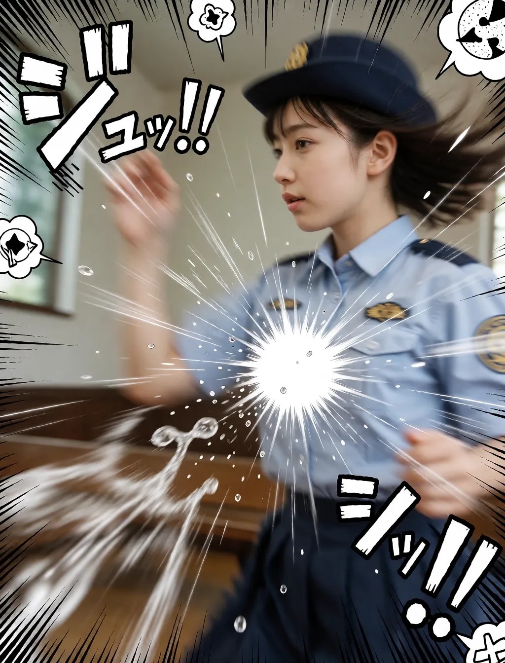 勢いのある警察官