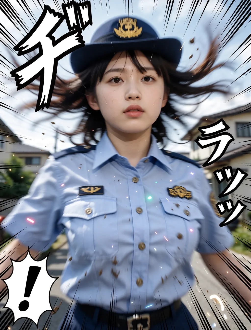 勢いのある警察官