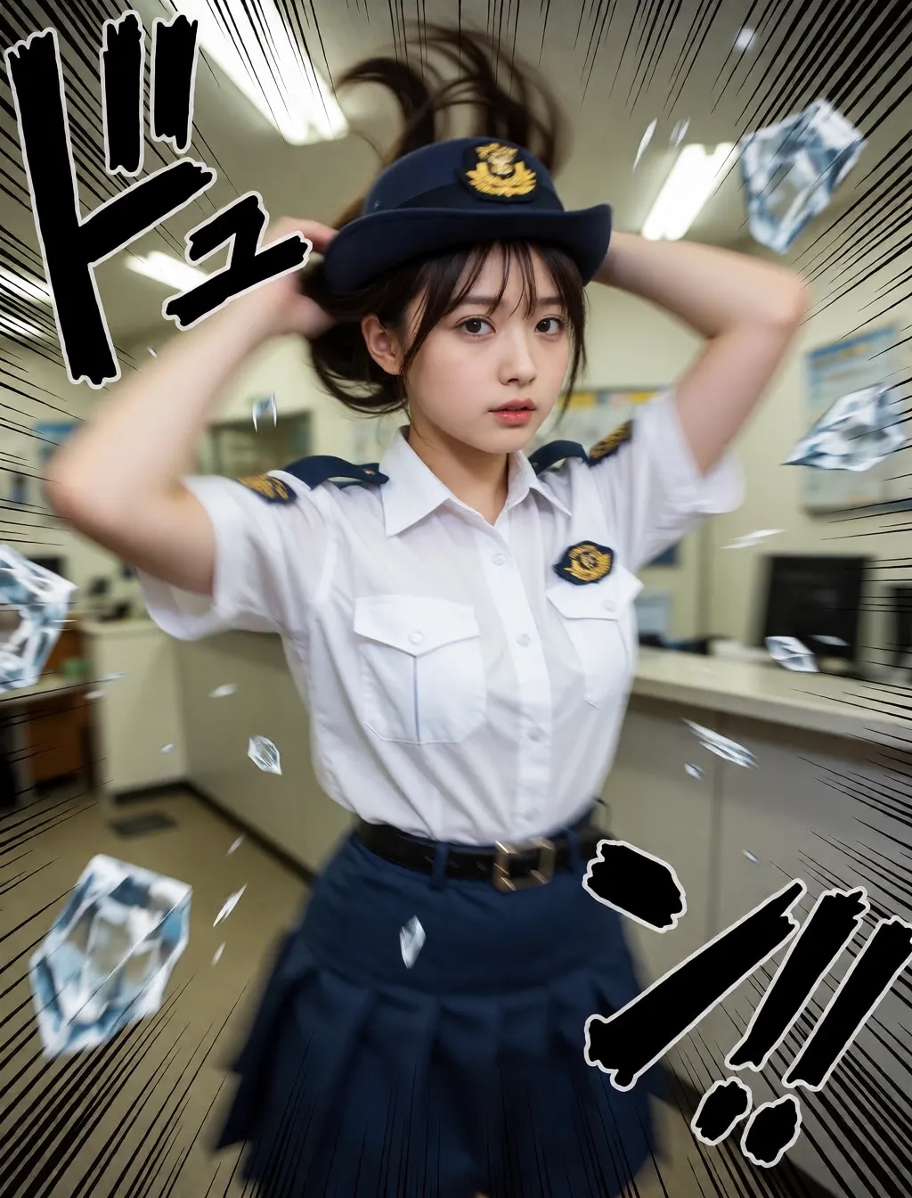 勢いのある警察官