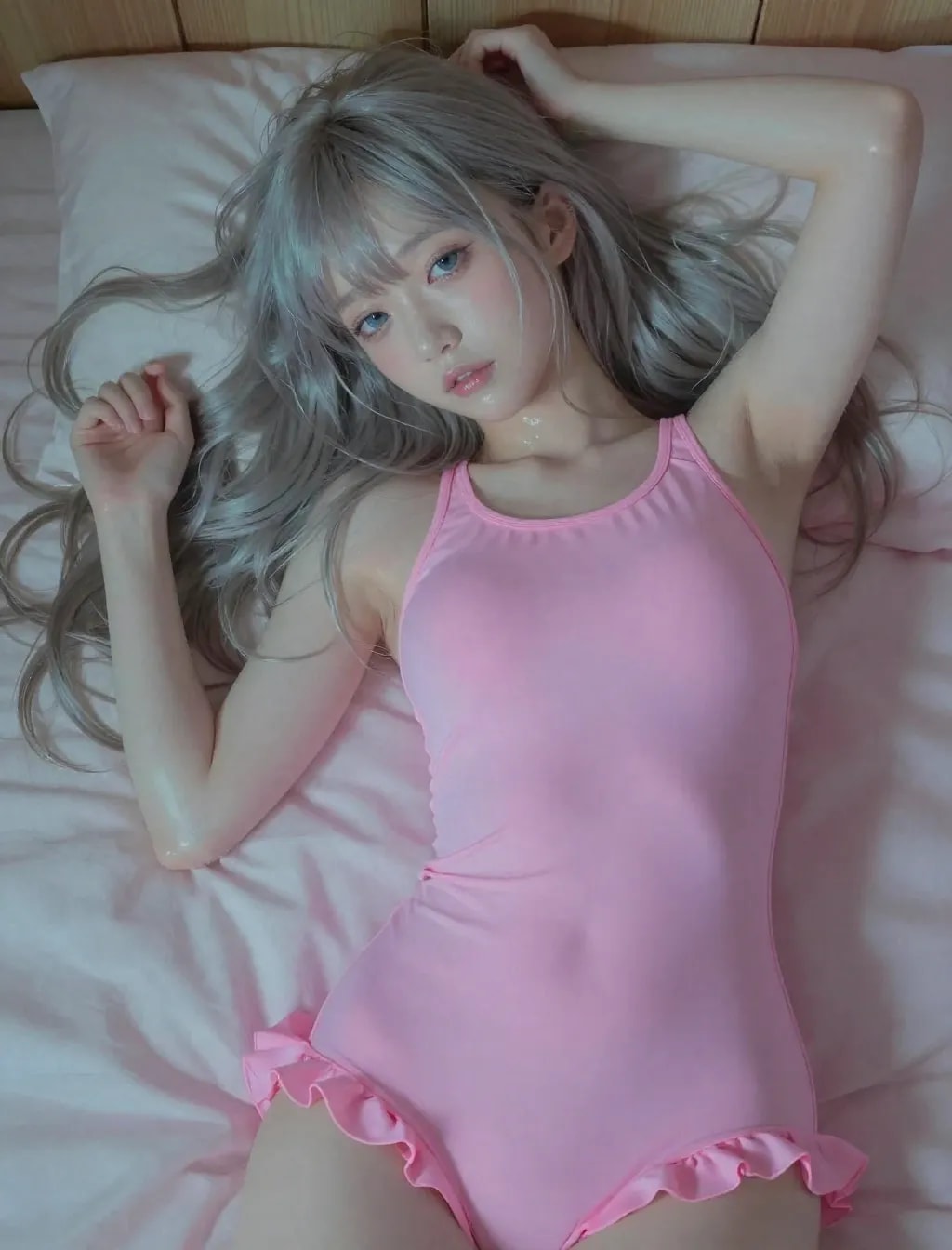 ピンクの水着