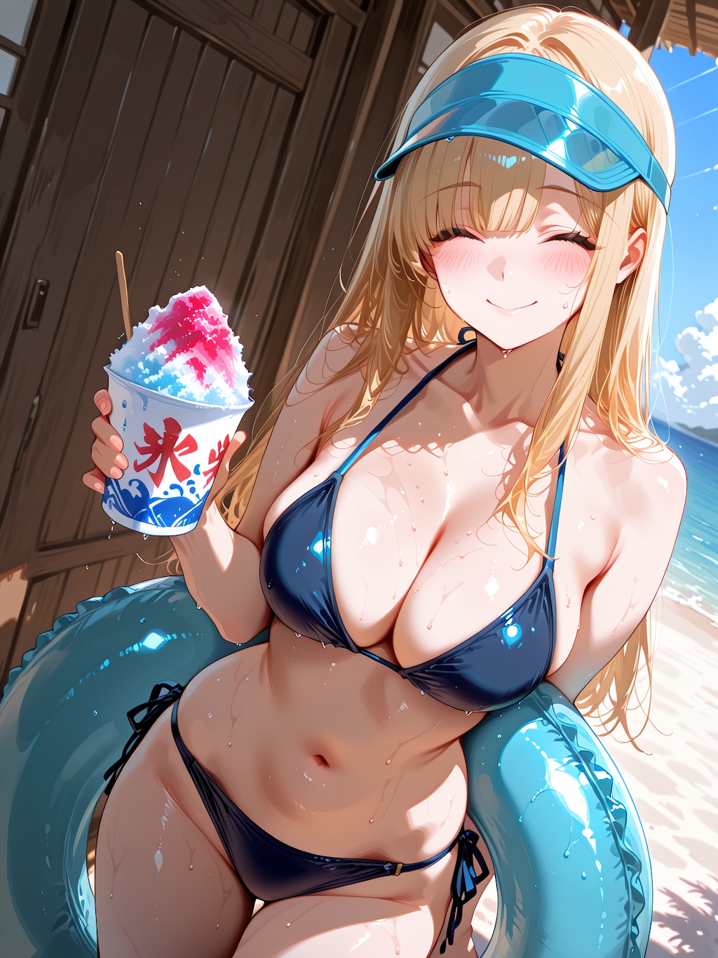 サンバイザーとかき氷