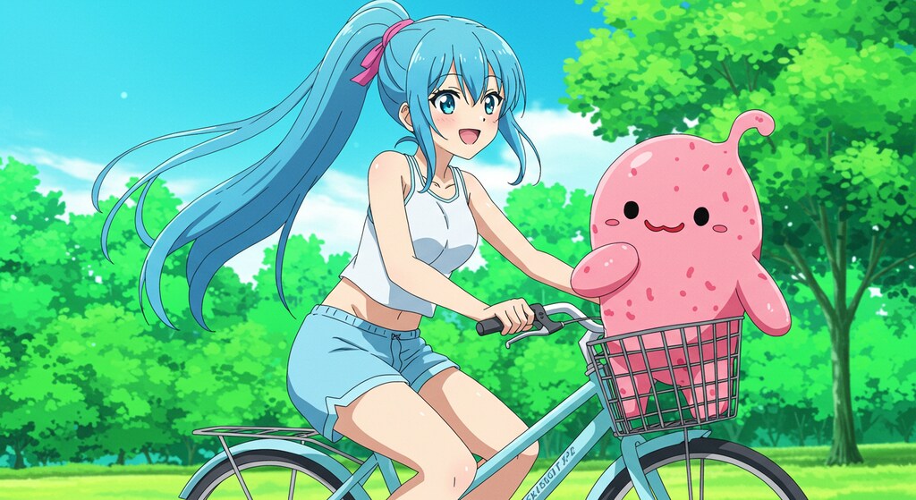 ももほうくんとサイクリング