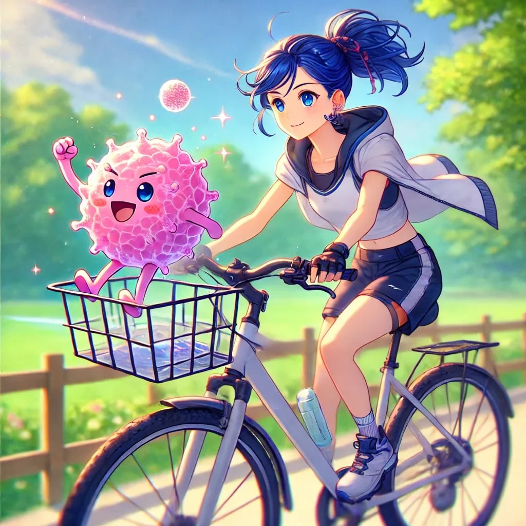 ももほうくんとサイクリング