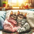 パジャマで眠る子猫 3枚目
