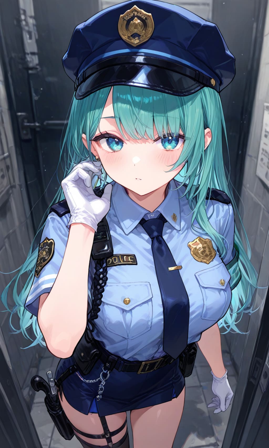 緑髪の警官