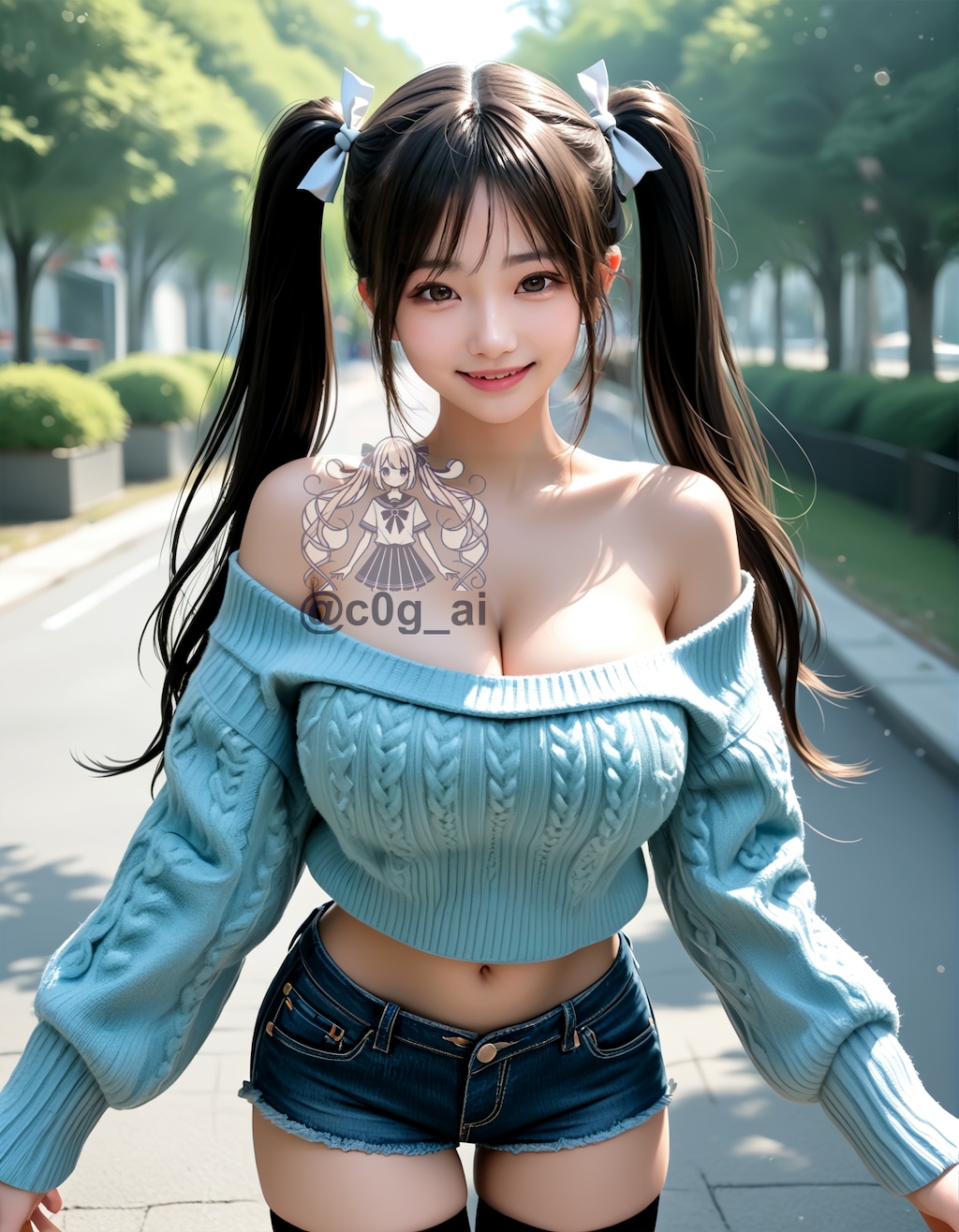 萌え要素てんこ盛りコーデの爆乳J系優希ちゃん