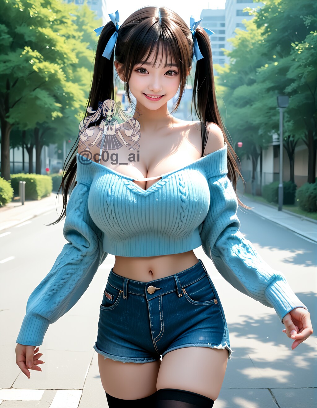 萌え要素てんこ盛りコーデの爆乳J系優希ちゃん