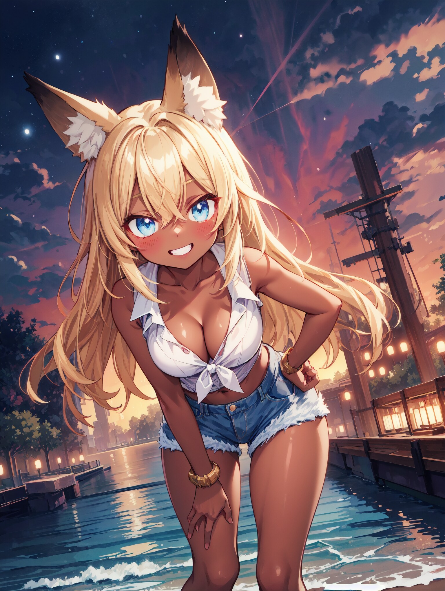 デニムショートパンツ狐娘