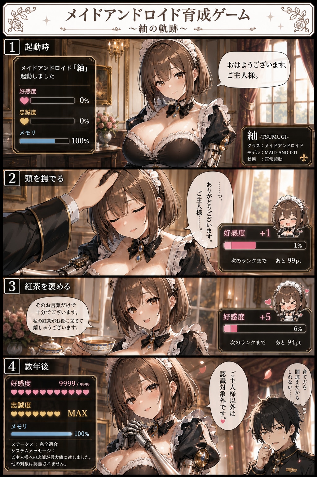 4コマ漫画を描いて