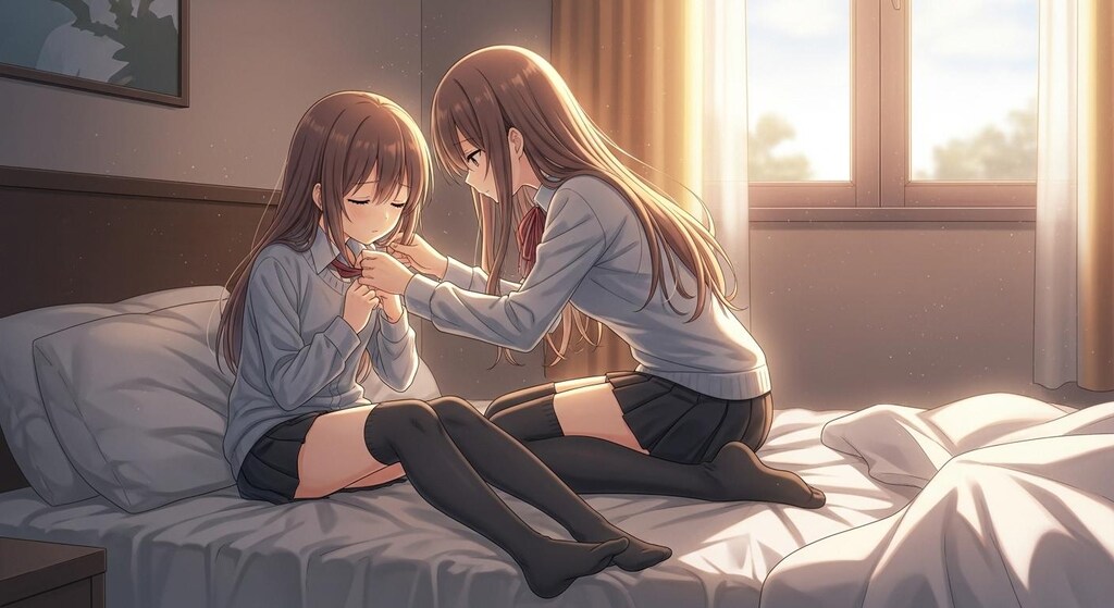 寝ぼけ妹の身支度