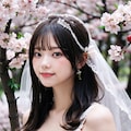 桜とウェディングドレス 7枚目