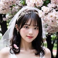 桜とウェディングドレス 5枚目