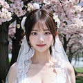 桜とウェディングドレス 6枚目
