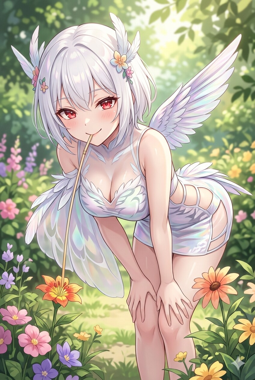 ハチドリ擬人化(アルビノ)