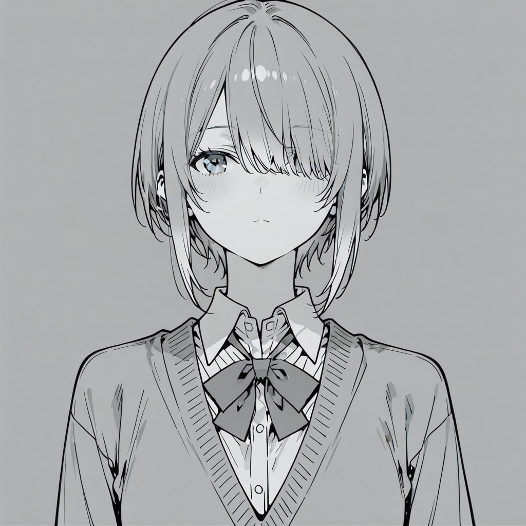 メカクレ女子高生 | の人気AIイラスト・グラビア