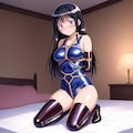 紺旧型スクール水着長手袋サイハイソックス緊縛 4枚目