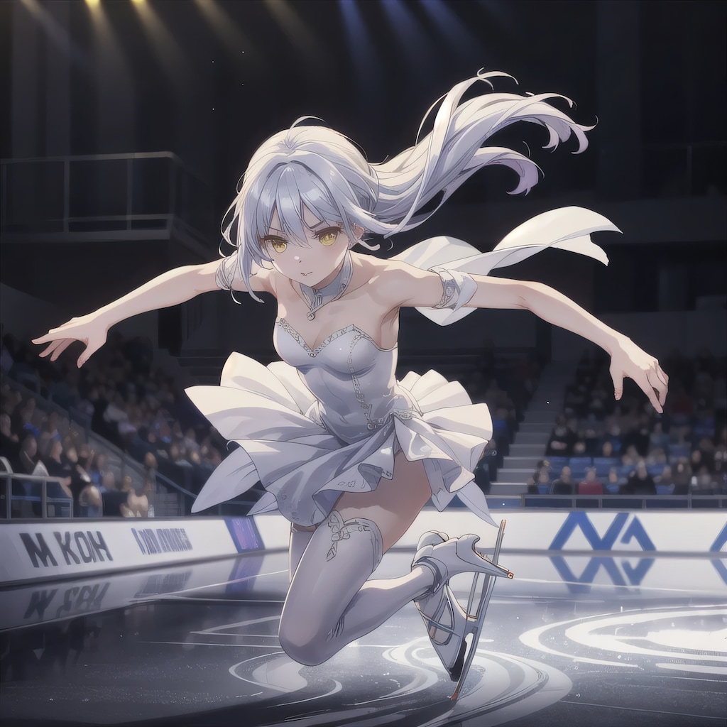 銀髪ロングでフィギュアの少女４