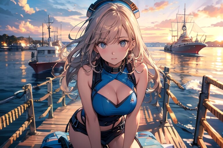 夕日浴びて　カラフルな彼女