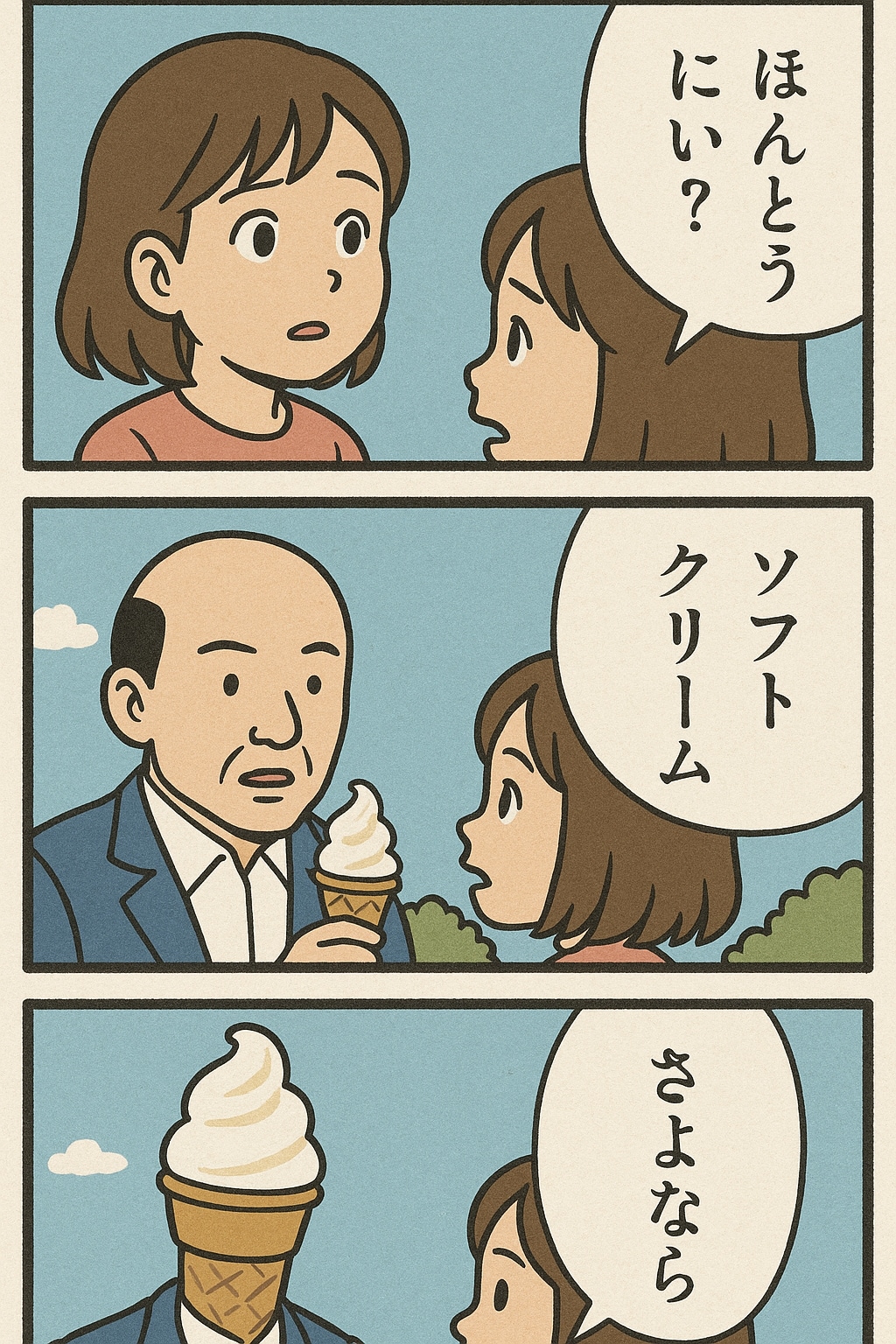 ソフトクリームでくにへかえるんだな