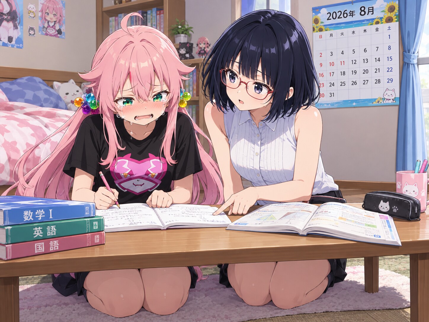 夏休みの宿題 | の人気AIイラスト・グラビア
