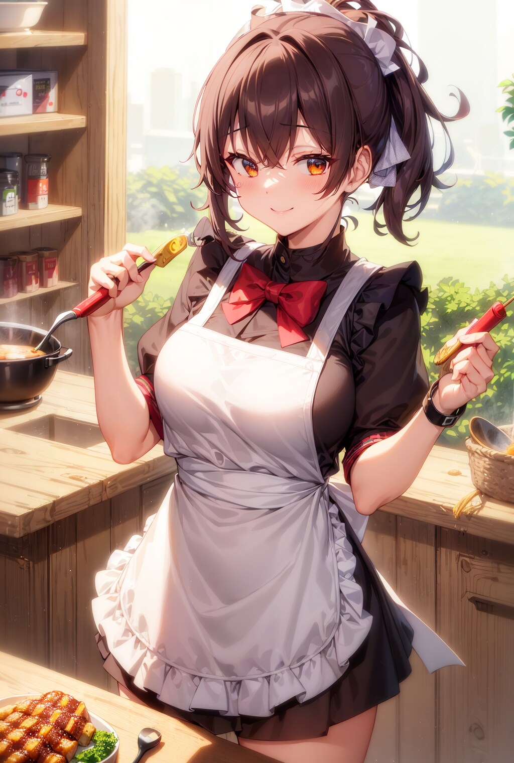 料理する美少女