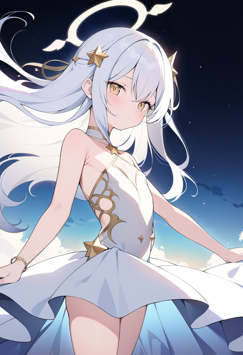 白は昇る月、