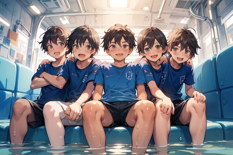 みんなで足湯？