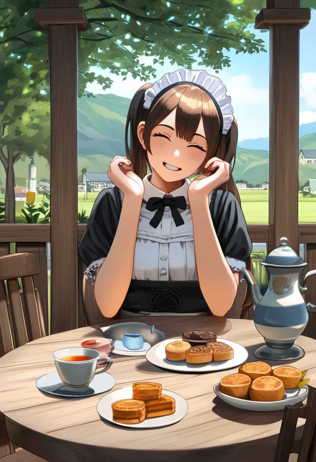 ツインテールのメイドさんと西洋の館